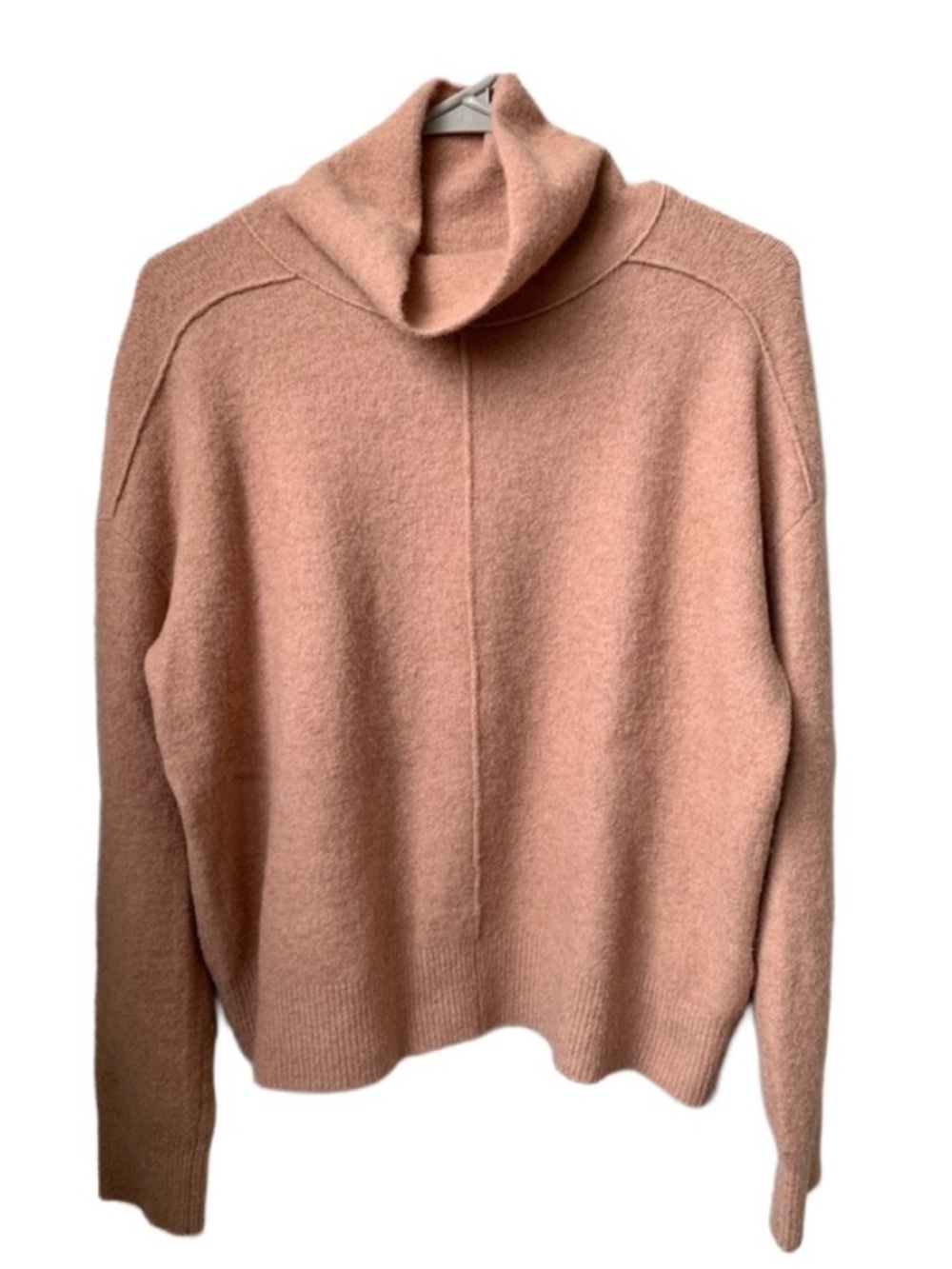 BANANA REPUBLIC Women’s Peach Cowl Neck Long Sleeve Front Seam Sweater